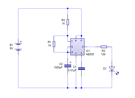 Luz intermitente con 555 Luz intermitente con 555