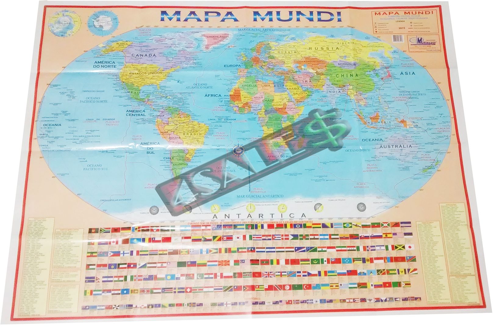Mapa Mundi Politico Escolar 120cm X 90cm Gigante R 790 Em Mercado Livre 7591